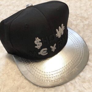 Brand new back Adjustable Fashion Unisex Cap Hat, Black + Silver